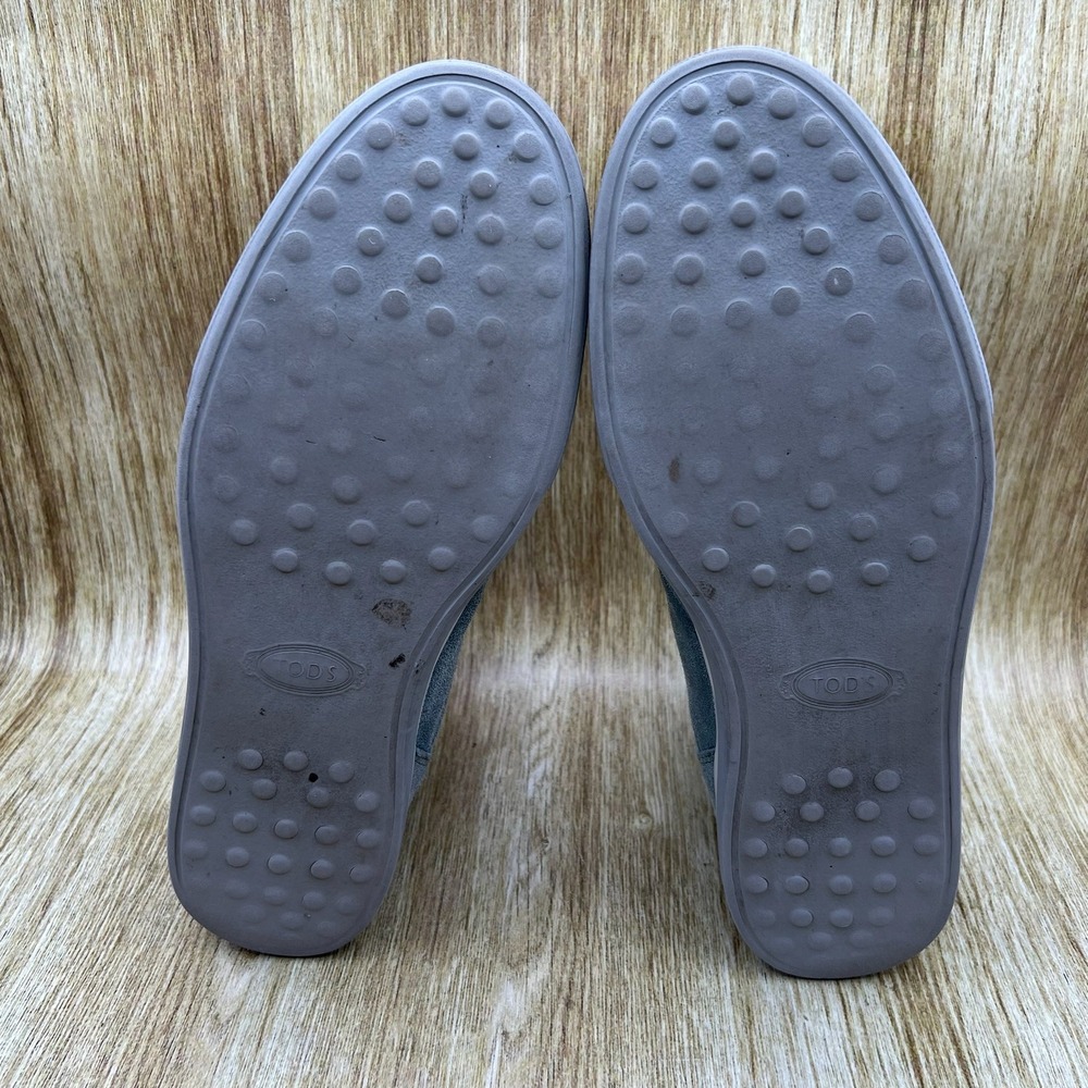 Tods High Top Sneakers Men's Size 8 Blue Gray Suede Leather Italian Luxury Shoes - Picture 8 of 10